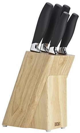 Taylors Eye Witness Brooklyn 5 Piece Knife Block Set with Sloping Rubber Wood Block