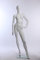 Abstrakt Hautfarbe in weiß matt stehend, EH-13-6 weibliche Schaufensterpuppe neu modellierte Frisur Gesicht schick modern (stehend, EH-13-6)