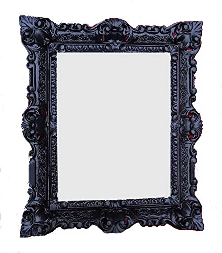 Lnxp WANDSPIEGEL Spiegel RECHTECKIG SCHWARZ REPRO 45x38 ANTIK BAROCK Rokoko REPLIKATE Renaissance BAROCKSTIL