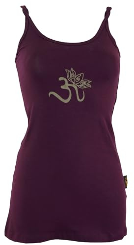 GURU SHOP Yoga-Top aus Bio-Baumwolle OM - Plum, Damen, Size:M