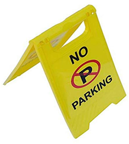 StickersLab - SEGNALE STRADALE IN PLASTICA RIPIEGABILE E PORTATILE DI PARCHEGGIO VIETATO CON SCRITTA NO PARKING