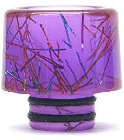 LITAO-EC, Forma De Seta Colorida Resina 510 Punta De Goteo para E-Cigarrillo 510 Atomizador Vaporizador Tanque RBA RTA RDTA,Sin Tabaco ni nicotina (Color : Purple in Clear)