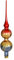 Jingle Bells Lauscha Baumspitze aus Lauscha Spitze Regenbogen 2 Kugeln, Bunt, Weihnachten, Winter, Christbaumspitze, Klassisch, 30 cm