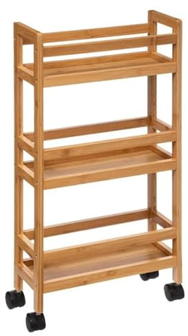Paris Prix Five Simply Smart - Desserte Salle de Bain 3 Niveaux Bambou 74cm Naturel