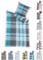 BaSaTex Bettwäsche 135x200 Baumwolle Set 2 teilig - 100% Baumwolle - 1x Deckenbezug 135 x 200 cm + 1x Kissenbezug 80x80 cm - Reißverschluss - Josef Petrol