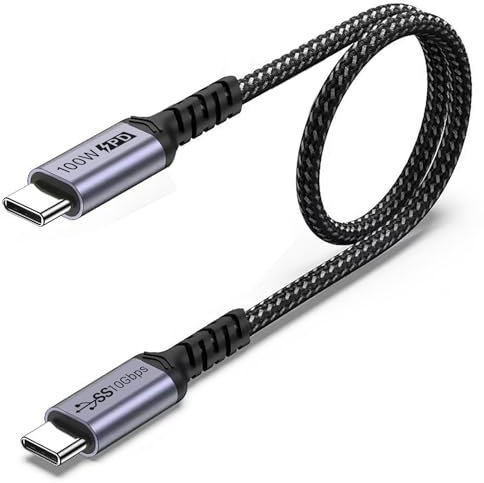 SUMPK Cable USB C a USB C de 50 cm, cable C corto 10 Gbps de datos de alta velocidad USB 3.1 GEN 2100w 5a chip de marca electrónica, 4K@60Hz La salida de vídeo es compatible con iPhone 15pro
