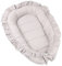 PIMKO Babynest mit rüschen Babynestchen für Baby Kuschelnest Babykokon für Säuglinge und Neugeborene 100% Baumwolle Nestchen für Zuhause 55 x 90 cm (Grey)