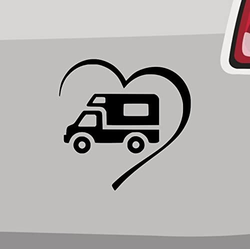 Adesivo a forma di cuore con camper, 6 misure e 21 color, per le vacanze in camper