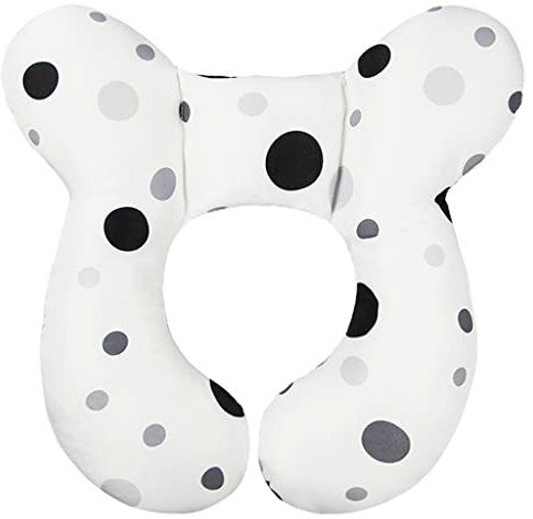 vocheer Baby-Reisekissen für Kopf- und Nackenstützkissen für Kinderwagen, Autositz, Reisen (schwarzer Kreis)