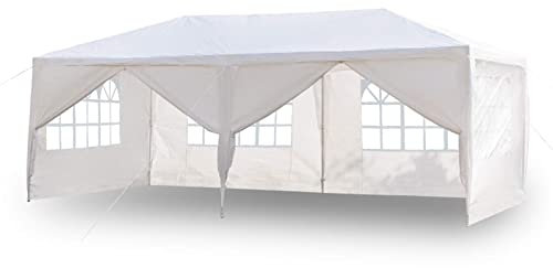 Outvita Tonnelle de Jardin, 3x6x2,6m Tente de Réception Jardin avec 6 Bâches Amovibles pour Fête/Mariage/Barbecue/abri de stationnement