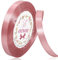 Doppelseitig Roségold Satinband 10mm, 22 Meters Weiß Geschenkband breit Dekoration Schleifenband Stoffband für Hochzeit, Taufe, Blumensträuße, Nähprojekt, und Geburtstag Geschenke