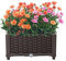 Mingone Blumentopf Rattan Optik aus Kunststoff Blumenkasten Balkonkasten mit Wasserspeicher Pflanzkasten für Balkon Garten Terrasse,40x40x23cm(Braun)