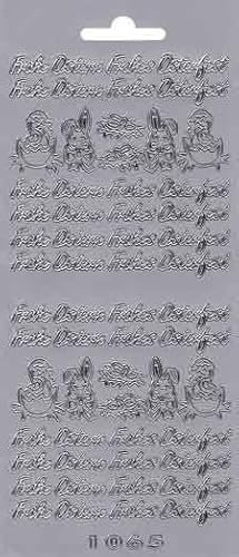 Generisch 10x23cm 'Frohe Ostern' 'Frohes Osterfest' Vinyl Wandsticker Silber