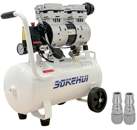 Compresor de Aire Ultra Silencioso 25L Ultra Quiet Air Compressor 750W de Tanque para Reparaciones en el Hogar y con Accesorios Completos