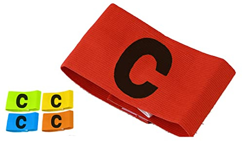 TROTH Captain's Armbands – Erwachsene & Jugendliche Elastisches Sportarmband – Verstellbare Kapitänsarmbänder für Fußball, Fußball, Hockey, Rugby usw. (Rot, Junior)
