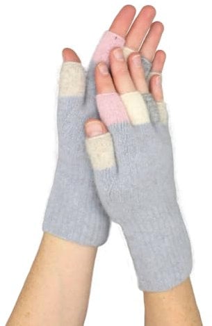 Native World Damen Possum Merinowolle Fingerlose Handschuhe - weich, extrem warm für den Winter, grau, One size