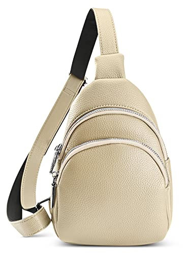 DIRRONA Damen Kleine Umhängetasche Mode Brusttasche lässig Damen Umhängetasche Wasserdicht Echtes Leder Crossbody Umhängetasche Verstellbarer Geeignet für Outdoor Radfahren Reisen