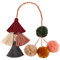 WEWAYSMILE Quaste Boho Pom Pom Handtasche Dekor, 53,3 cm Stroh Tasche Charms Ornamente für Frauen, handgefertigte Dekoration (mehrfarbig) (2)