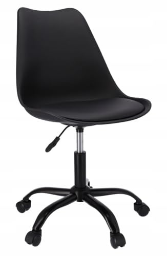 JUMI Praktisch Bürostuhl IGER - 51 x 78 x 60 cm Bürostuhl Ergonomisch, Gaming Stuhl - Pc Stuhl, Schreibtischstuhl, Drehstuhl Mit Rollen, Höhenverstellung, Kunstoff (Schwarzebeine, Schwarz)