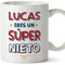 MUGFFINS Tazas Personalizadas para NIETO - En Español - Eres Súper - 11 oz / 330 ml - Regalo personalizable original y divertido