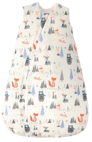 Looxii Baby Schlafsack Winter Baumwolle Winterschlafsack 3.0 TOG Schlafsäcke Warm Babyschlafsack Neugeborene für Herbst Winter Wald 18-24 Monate