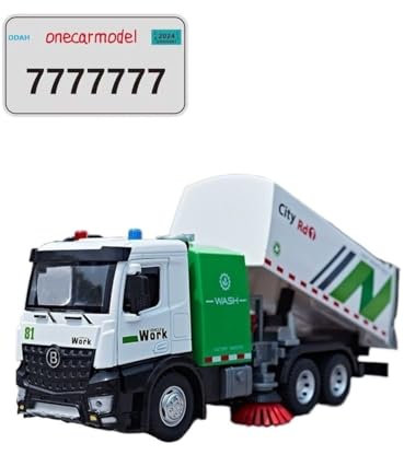 TURHAN Alloy flatbed trailer sound and light pull back movable alloy car model (Color : Alloy sweeper)