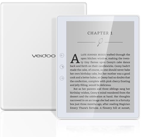 Veidoo 5.8 Pollici Lettore di Libri Elettronici, Schermo Tattile HD, Tecnologia Carta E-Ink, 32GB ROM, WiFi, Lunga Durata della Batteria (Bianco)