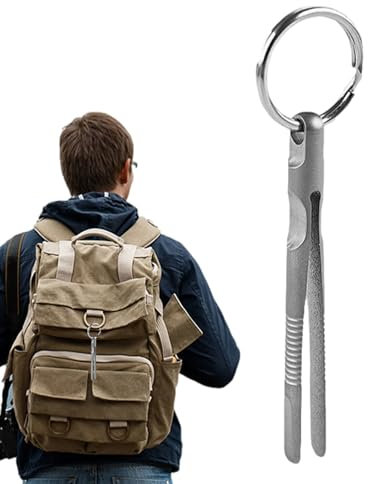 - Keychain Tweezers - Clamping Tweezers Flat Head, Fine Process Outdoor Gadget Tool for Climbing, Camping, Travel, Hiking and Home