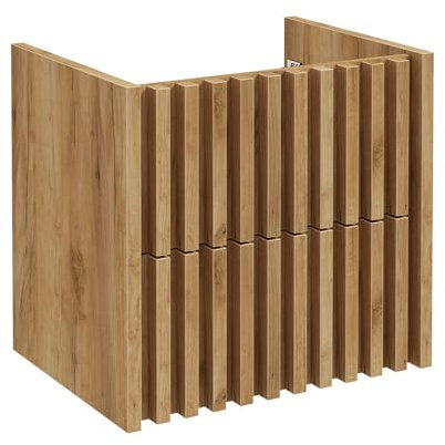 Lomadox Badmöbel Waschbeckenunterschrank 60 cm breit in Eiche, B/H/T ca. 60/56/45 cm