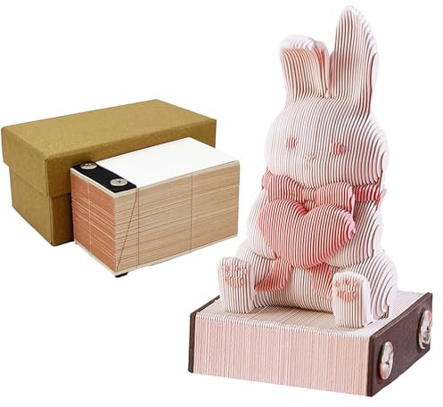 HeDaKang 3D Notizblock Memo Pad Tagebuch - Geburtstag für Familien, Freunden, Kollegen Ostern Papierkunst Herzen Schreibtisch Deko Büro