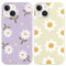 Yoedge 2 Pack Cute Flowers Print Suitable for iPhone 14 Plus 6.7 Phone Case, Floral Daisy Aesthetic Pattern Shell Soft Silicone TPU Shock-Absorbing Smile Cover for Women and Girls