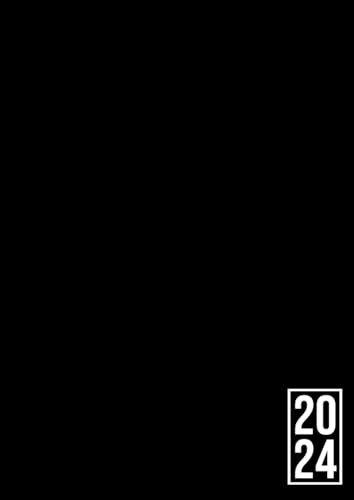 Agenda 2024: Noir | Grand format | A4 | 21x29,7 cm | Année civile 2024 | 1 semaine sur 2 pages | Couverture souple | Carnet de rendez-vous | Planning hebdomadaire | Semainier | Pas cher | Premier prix