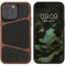 kalibri Hülle kompatibel mit Apple iPhone 14 Pro Max Handyhülle - Carbon Textur Design Kunstleder Holz - Case kompatibel mit MagSafe Zubehör - Dunkelbraun Schwarz
