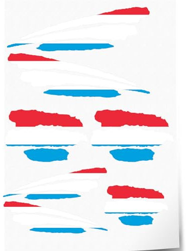 Indigos UG Aufkleber Luxemburg - 7 Autoaufkleber - Flagge - Fahne mit 3 Streifen - selbstklebende Fahnen für Heckscheibe, Modellbau, Sport, Motorrad, Auto, Tuning, Fenster, Kofferraum