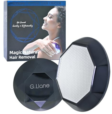 G.Liane Kristall Haarentfernung,Schmerzloser Crystall Haarentferner Diamond,Haarentfernungsgerät mit Peeling ohne Wachsen,Natürlicher Damenhaartrimmer und Rasierer für Frauen und Männer(Schwarz)
