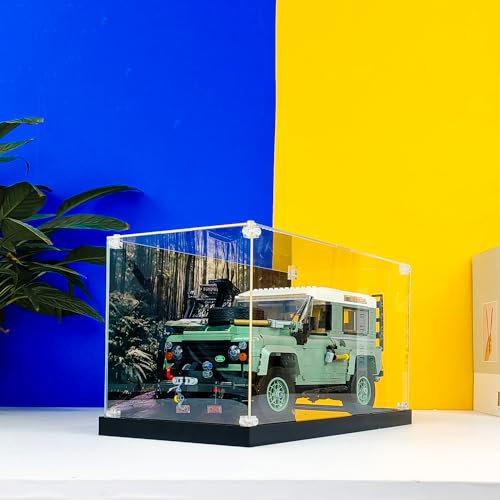 icuanuty Acryl Vitrine für Lego 10317 Icons Land Rover Classic Defender 90, Staubgeschützte Aufbewahrung und Organisation Vitrine für Lego Modell, Größe: 40x20x30 cm