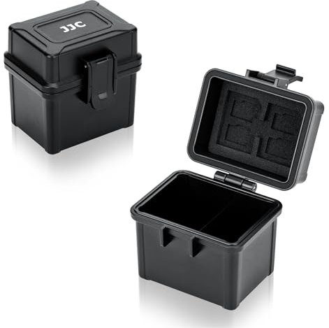 Battery and Memory Card Storage Box for 2 x Camera Batteries + 2 x SD Cards + 4 TF Micro SD Cards, Comes with 3 Foam Pads