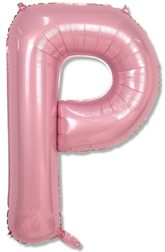 Palloncino gigante con nome P in alluminio, rosa pastello, palloncini gonfiabili con lettere dell'alfabeto P, decorazione per compleanno, 101 cm, rosa chiaro, A-Z, palloncino personalizzato per
