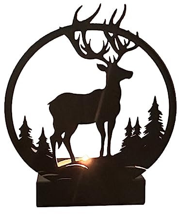 Slakerbe Kerzenhalter Hirsch Kerzenständer,Teelichthalter Kreative Kerzenleuchter aus Metall Vintage Windlicht Dekorativer Modischer Kerze Stand für Weihnachts Hochzeit Party Tischdekorationen