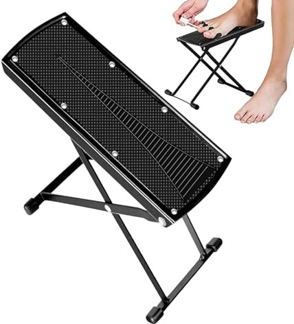 Generic Metal Pedicure Foot Rest | Adjustable Foldable Foot Stand for Pedicure | Ergonomic Footstool Under Desk | Step Stool Anti-Slip