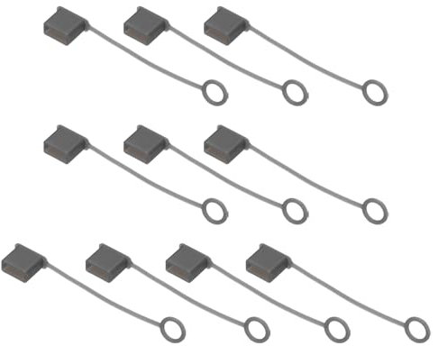 QUARKZMAN 10 Stück USB Staubschutzhüllen Silkon Schutzkappe USB Stecker Abdeckung Schutzhülle Kappe Staubdicht Abdeckkappen mit Haltegurt für USB Typ-A, Transparent Schwarz