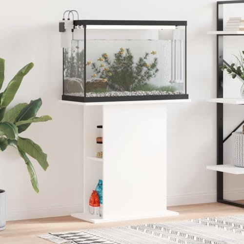 Mengtu Aquarienständer aus Holzwerkstoff, weiß, 75x36x72,5 cm, mit Stauraum, Montage erforderlich Model833647