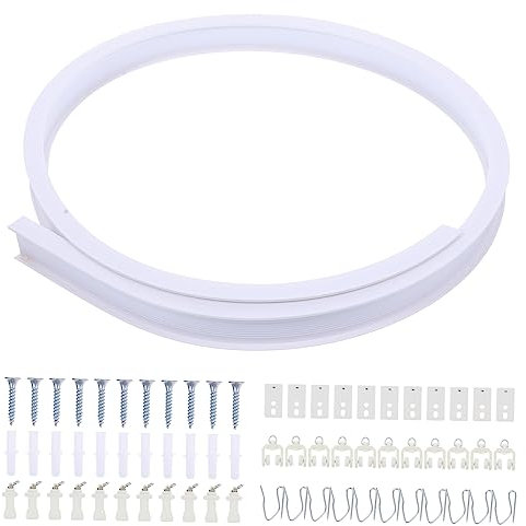 GARVALON 1satz Biegsame Decken-vorhangschiene Mit Zubehör Flexibles Geräuschloses Vorhangsystem Für Schlafzimmer Und Wohnzimmer Förmige Fenster Und Raumteiler