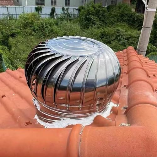 Cubierta de repuesto para ventilador de ático sin alimentación montada en el techo, tapa de ventilación giratoria para el hogar/gallinero/almacenes/garaje, ventilación de salida de aire de acero