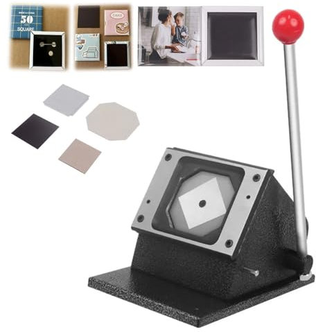 Fridge Magnets Cutter 50x50mm, Photo Magnet Machine Cutter with 100pcs components, Photo Magnet Machine Used to Decorate Refrigerators, Any Iron Furniture, Fridge Magnet Machine