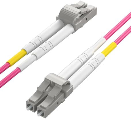 H!Fiber.com OM4 Cavo in fibra ottica duplex da LC a LC, cavo patch, ponticello MMF, 0,5 metri (1,64ft)
