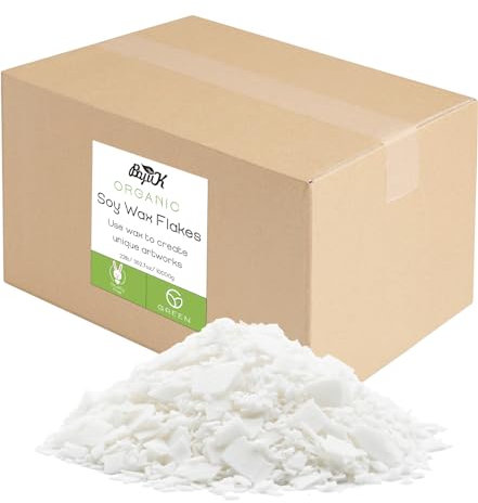 BOYUJK Sojawachs flocken für Kerzen 10KG, Premium Natürlich Kerzenwachs, 100% Sojawachs für die Kerzenherstellung aus biologischem Anbau, ohne Zusatzstoffe, Harmlos und Rein