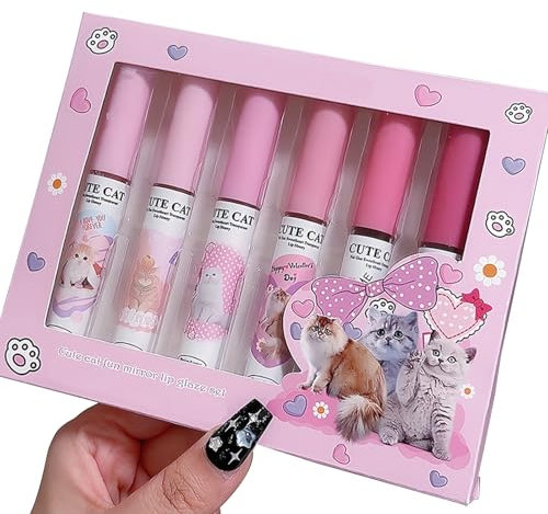 SNONESIY Korean Make Up Set, 6 PCS Korean Lip Tint, Lipgloss & Lipstick, Feuchtigkeitsspendend, Perfekt für Jeden Anlass, für Mädchen und Frauen