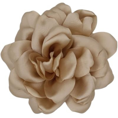 LOZTBUE 1 pezzo spilla fiore rosa, spilla mussola grande, fermaglio per capelli, classico, elegante, fatto a mano, fiore, adatto per matrimonio, festa, danza (marrone)