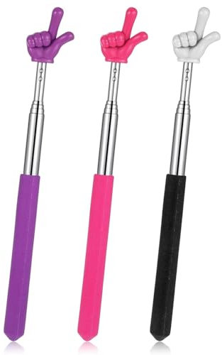 TPZORJX 3 pcs De Bastón Telescópico Para Lectura De Dedos,Puntero Retráctil Para Aula,Puntero Telescópico, Puntero De Dedo, Puntero De Presentación, Puntero Retráctil Para Profesores, Puntero De Mano
